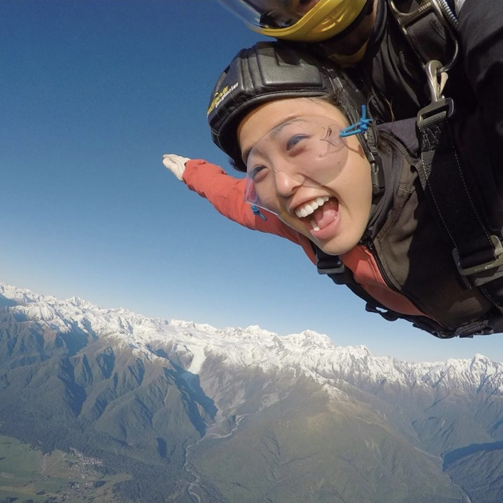 Skydiving over Fox Glacier
